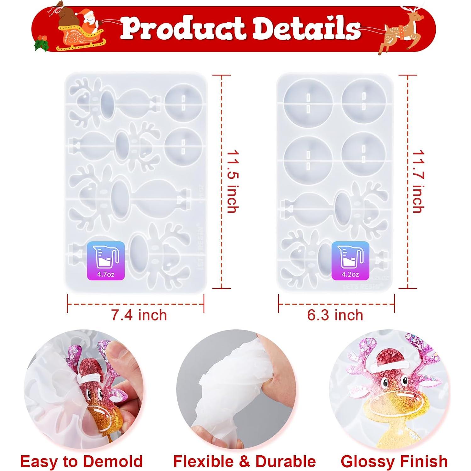 Moldes de Resina de Reno de Navidad LET'S RESIN - 3 Tamaños