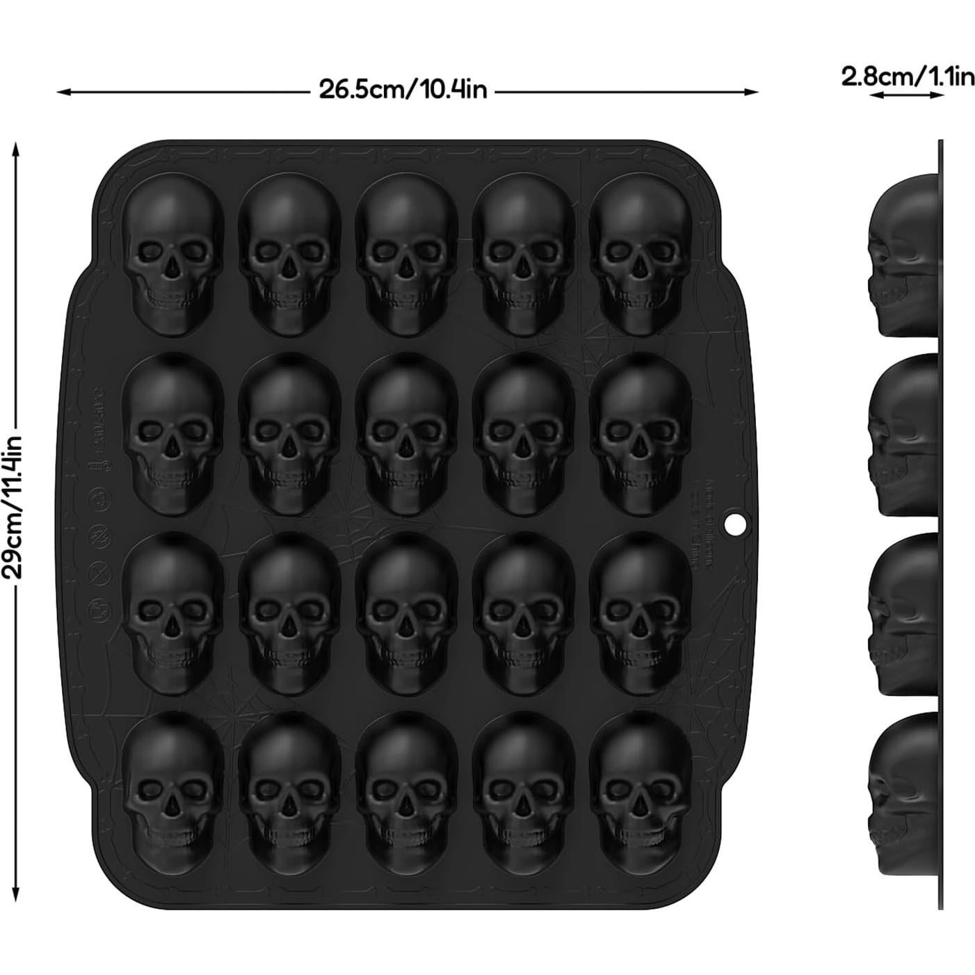 Molde de Silicona Cráneo 20 Cavidades JETKONG Halloween