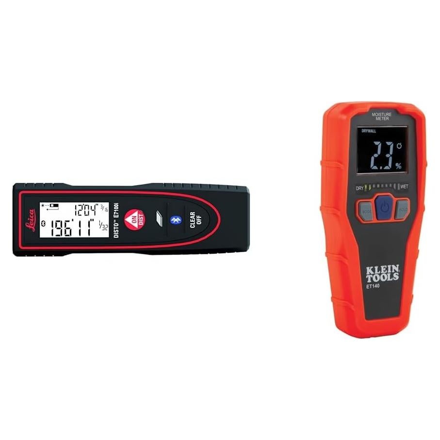 Leica DISTO E7100i Medidor de Distancia Láser 61m Bluetooth + Klein ET140 Medidor de Humedad
