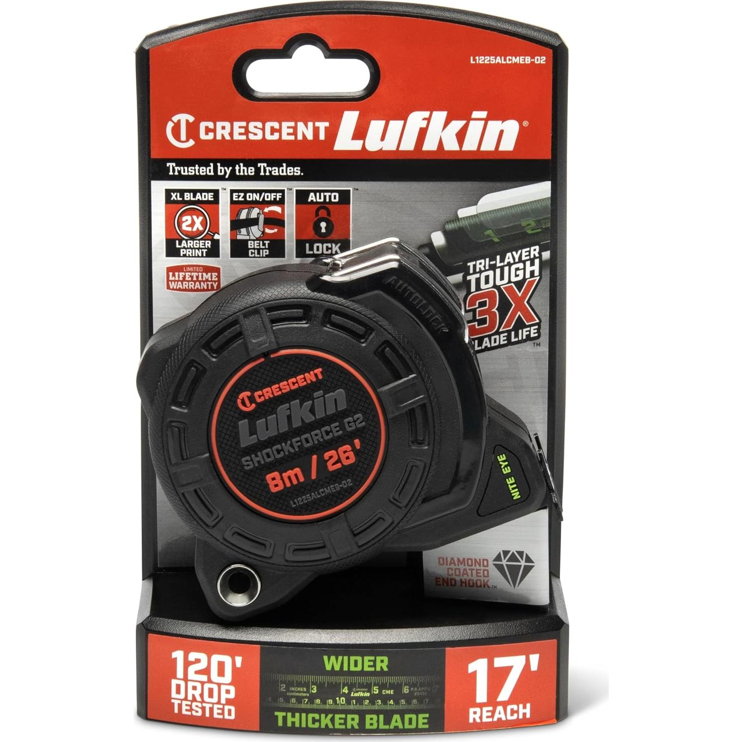 Cinta Métrica Lufkin Shockforce G2 5.18 m Nite Eye 14.22 cm