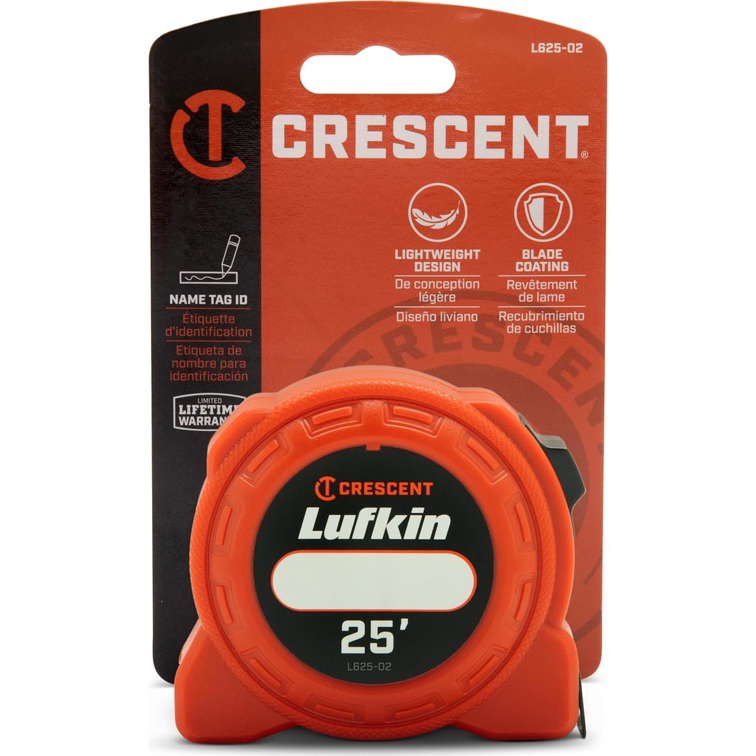 Cinta Métrica Lufkin 7.6 m L625-02 con bloqueo suave