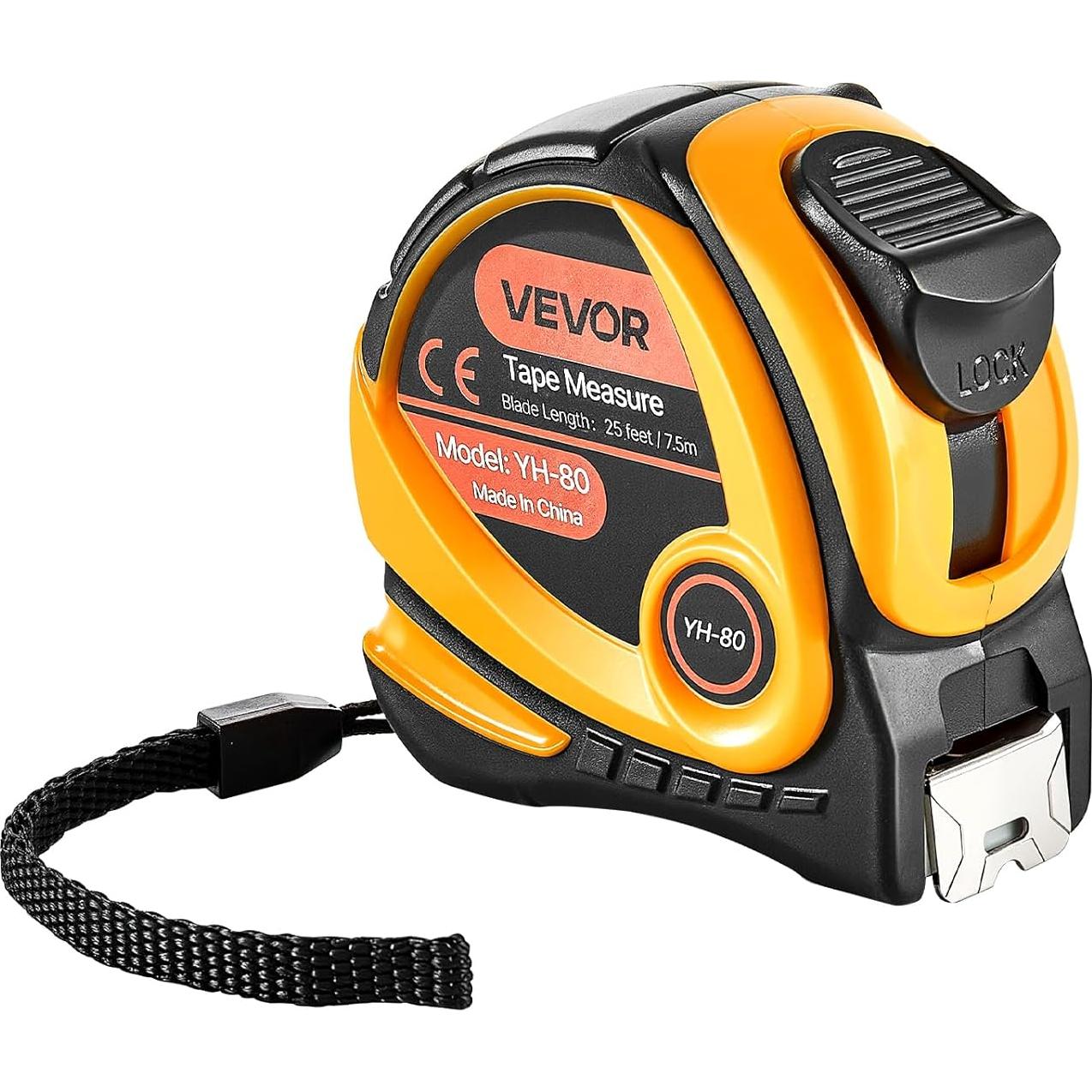 Cinta Métrica VEVOR 25 pies (7.62m) Doble Escala ABS 2 Paquetes