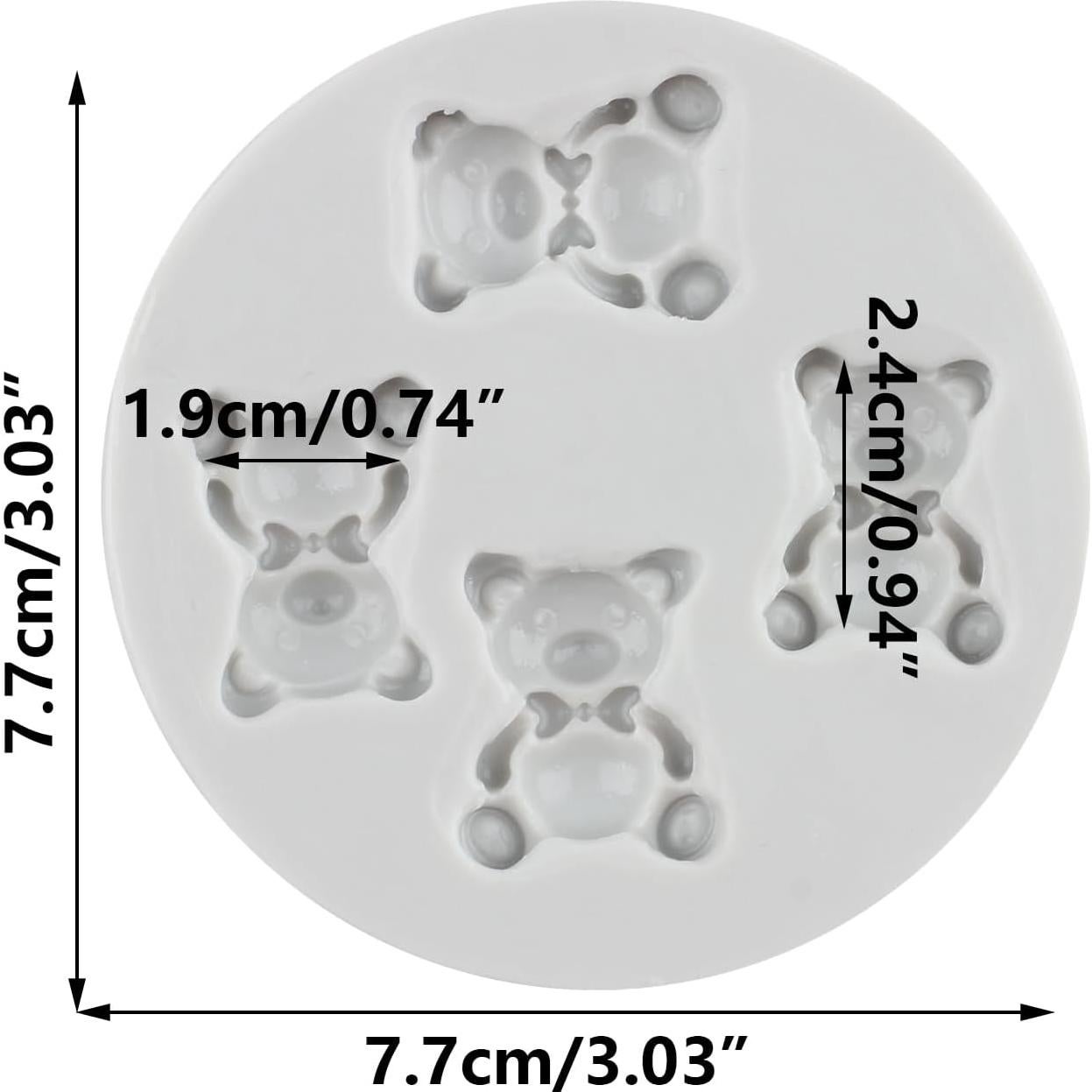 Molde de Silicona de Osito MINFEIDMS 7.69x7.69 cm Reutilizable