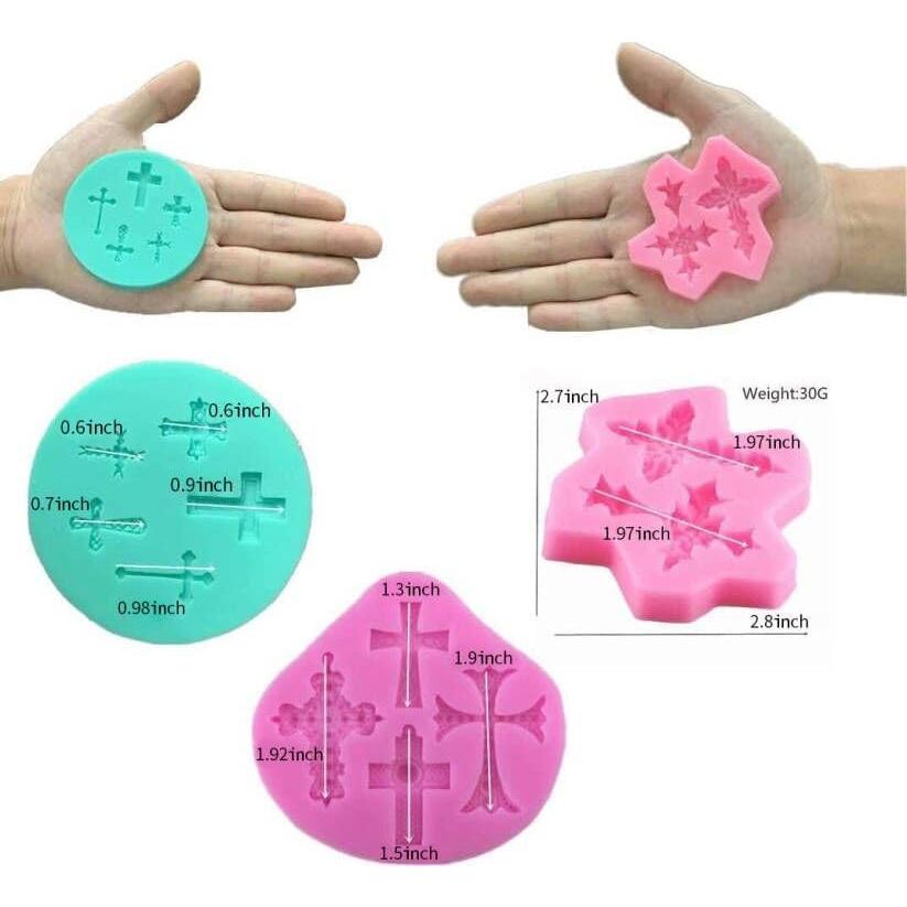 Moldes de Silicona para Pastel JeVenis - 3 Piezas Bautismo