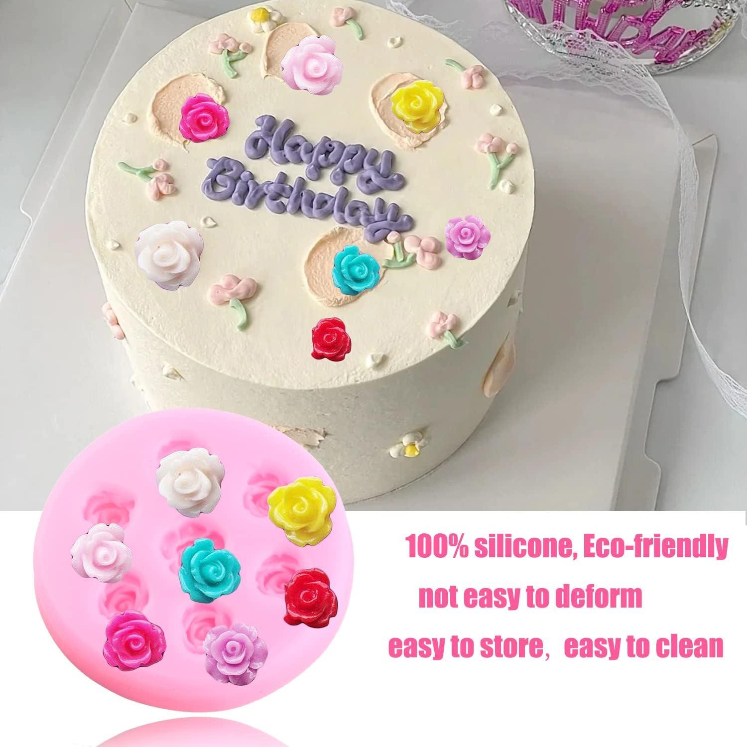 Molde de Silicona para Fondant Rosa Mujiang - Set de 4 Piezas