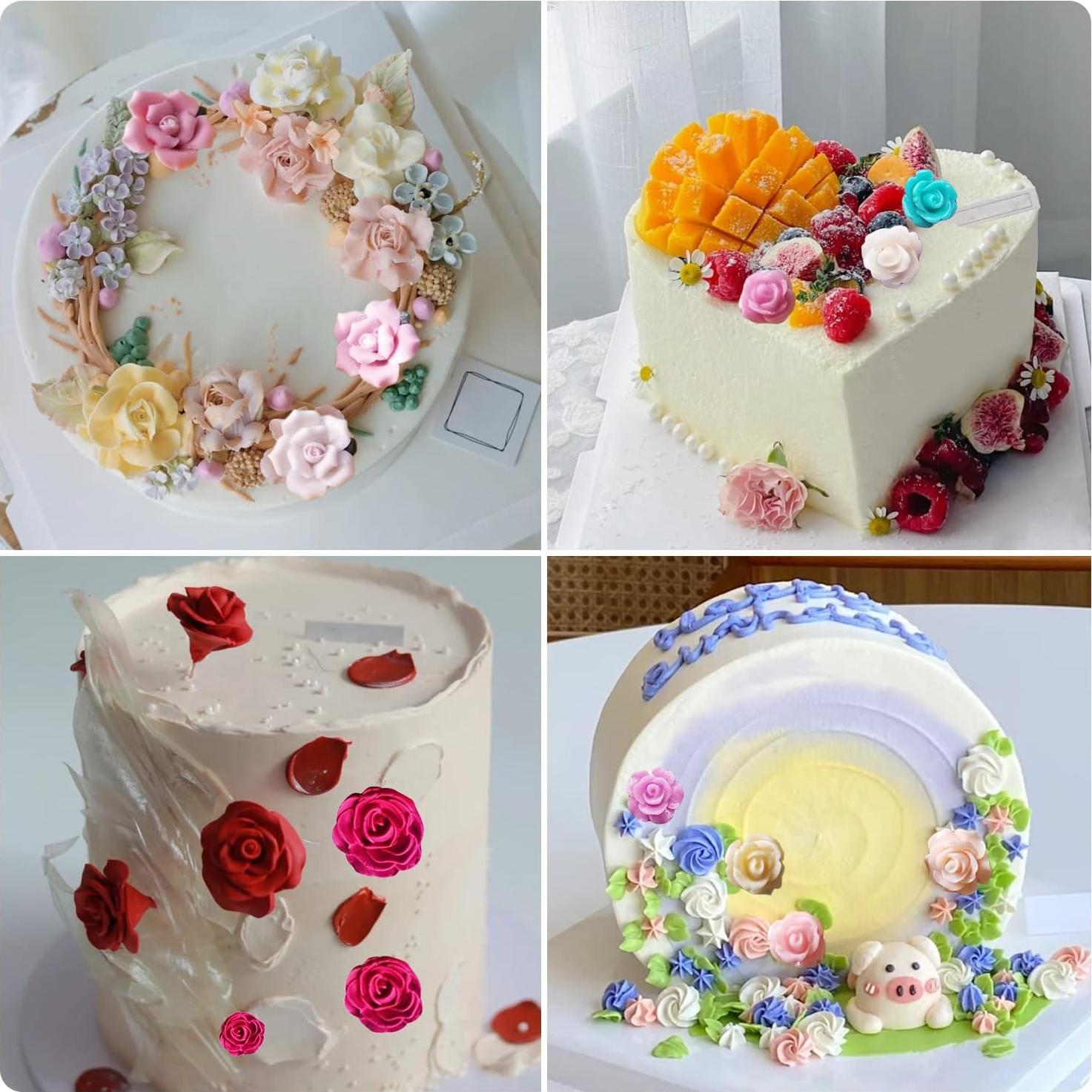 Molde de Silicona para Fondant Rosa Mujiang - Set de 4 Piezas