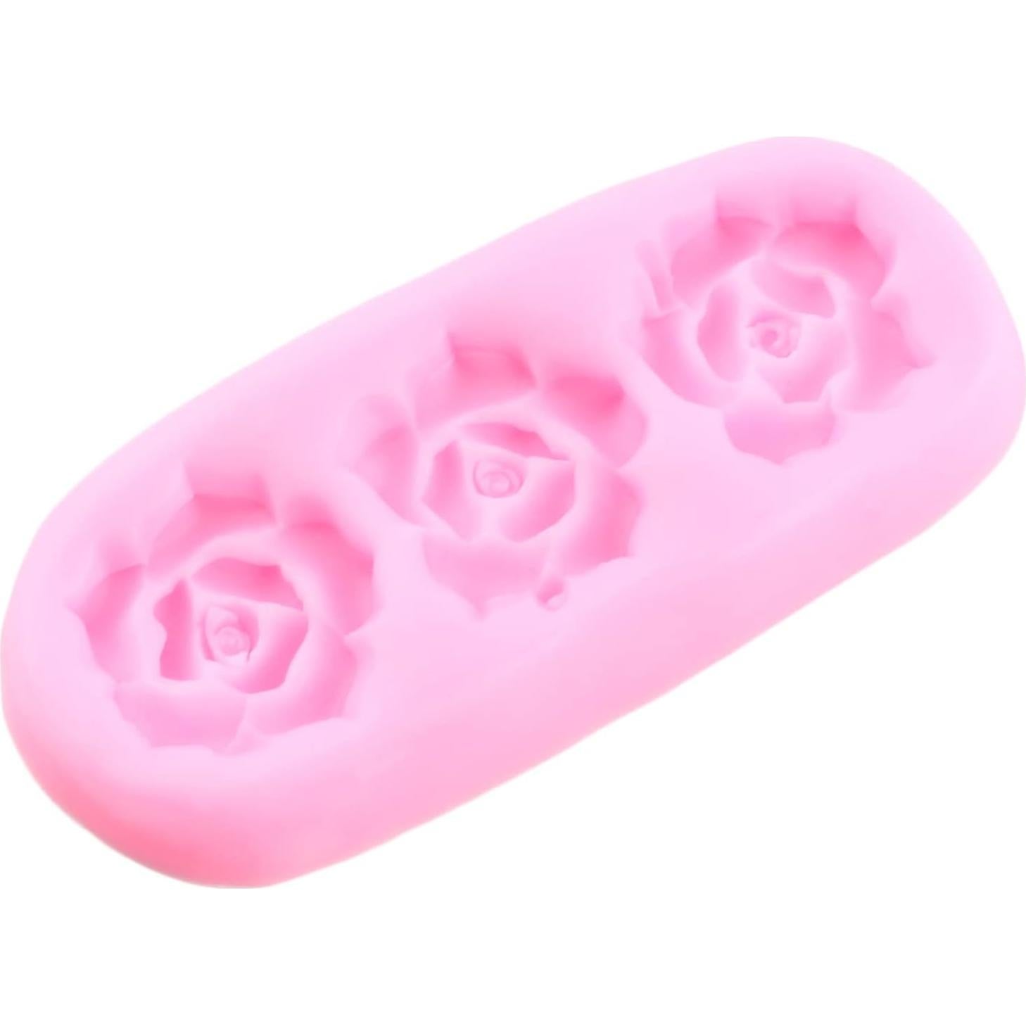 Molde de Silicona para Fondant Rosa Mujiang - Set de 4 Piezas