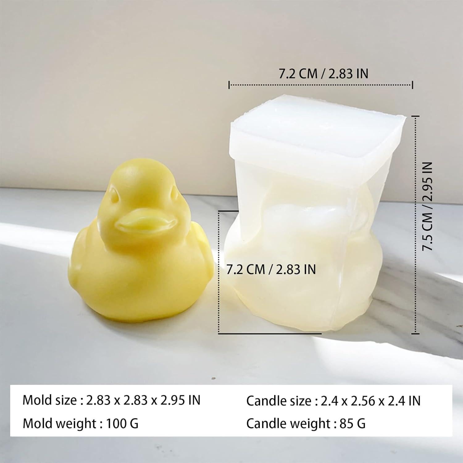 Molde de Silicona para Vela 3D Pato ZAKVOOR - DIY Resina