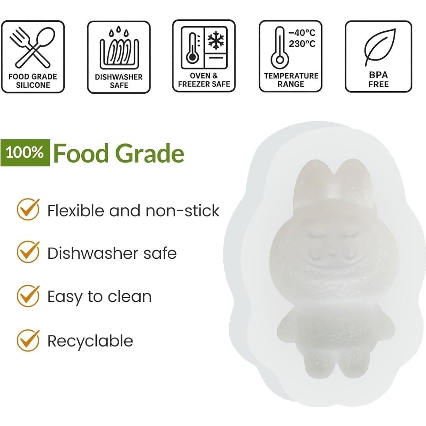 Molde de Chocolate 3D Ksdhotware de Silicona para Manualidades