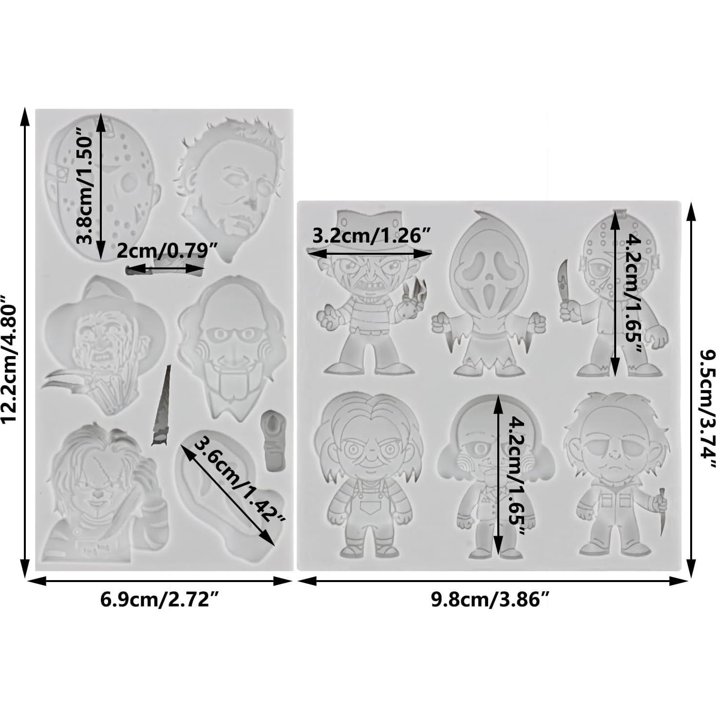 Moldes de Silicona de Fondant Halloween MINFEIDMS Set de 2