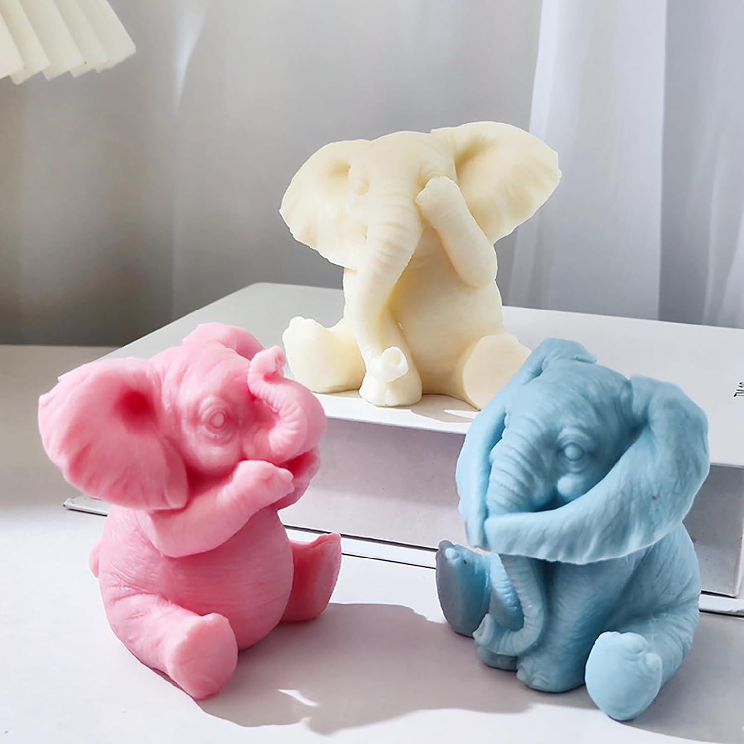 Molde de Silicona 3D Elefante ESEENS para Velas y Jabón