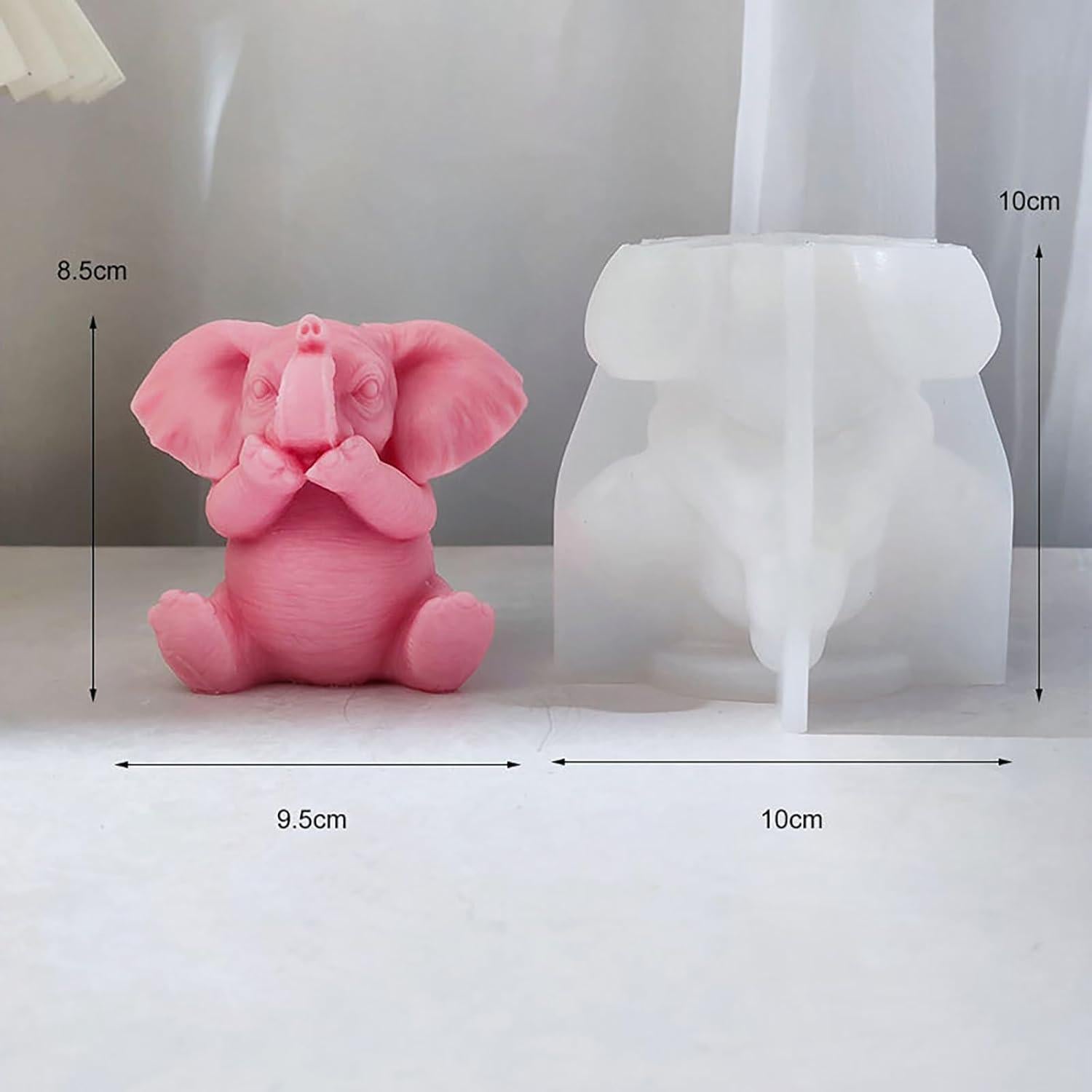 Molde de Silicona 3D Elefante ESEENS para Velas y Jabón