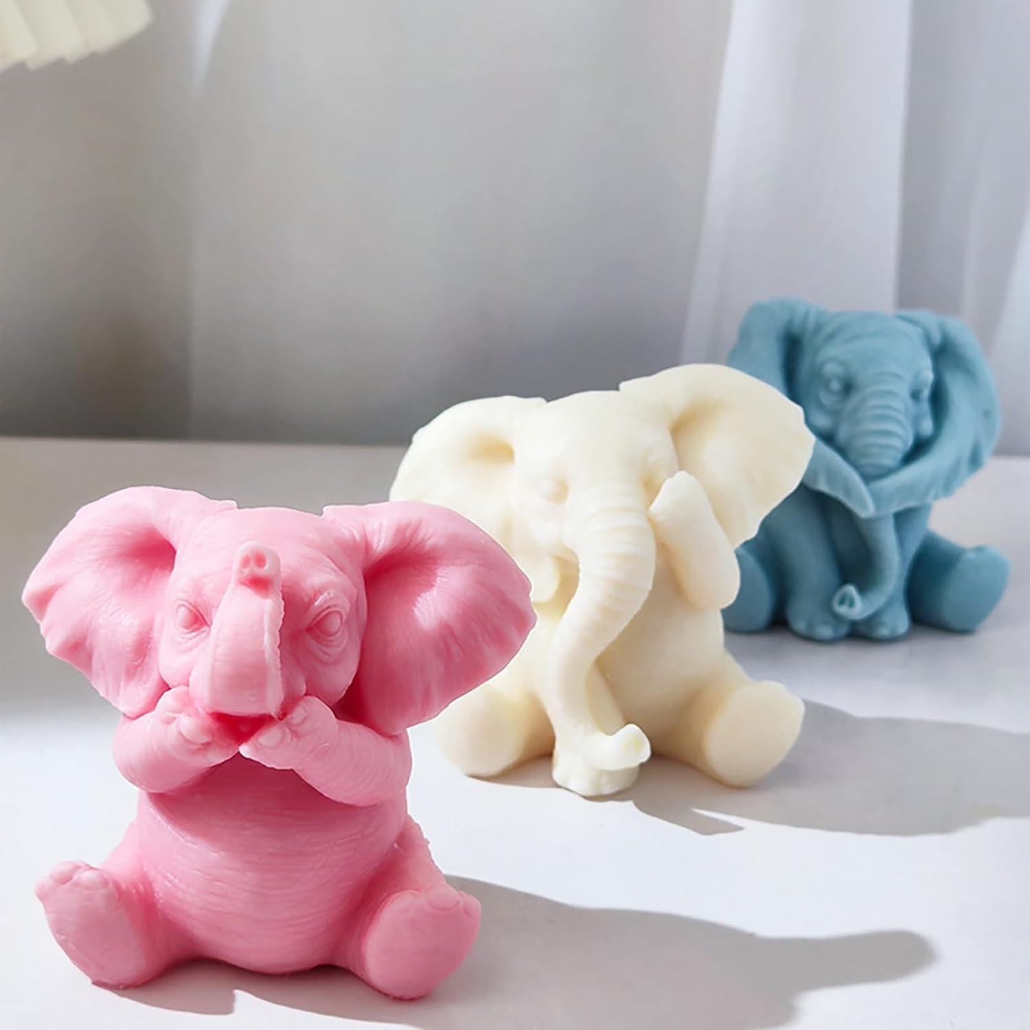 Molde de Silicona 3D Elefante ESEENS para Velas y Jabón