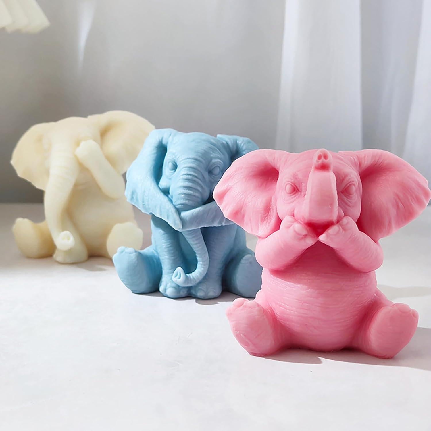 Molde de Silicona 3D Elefante ESEENS para Velas y Jabón