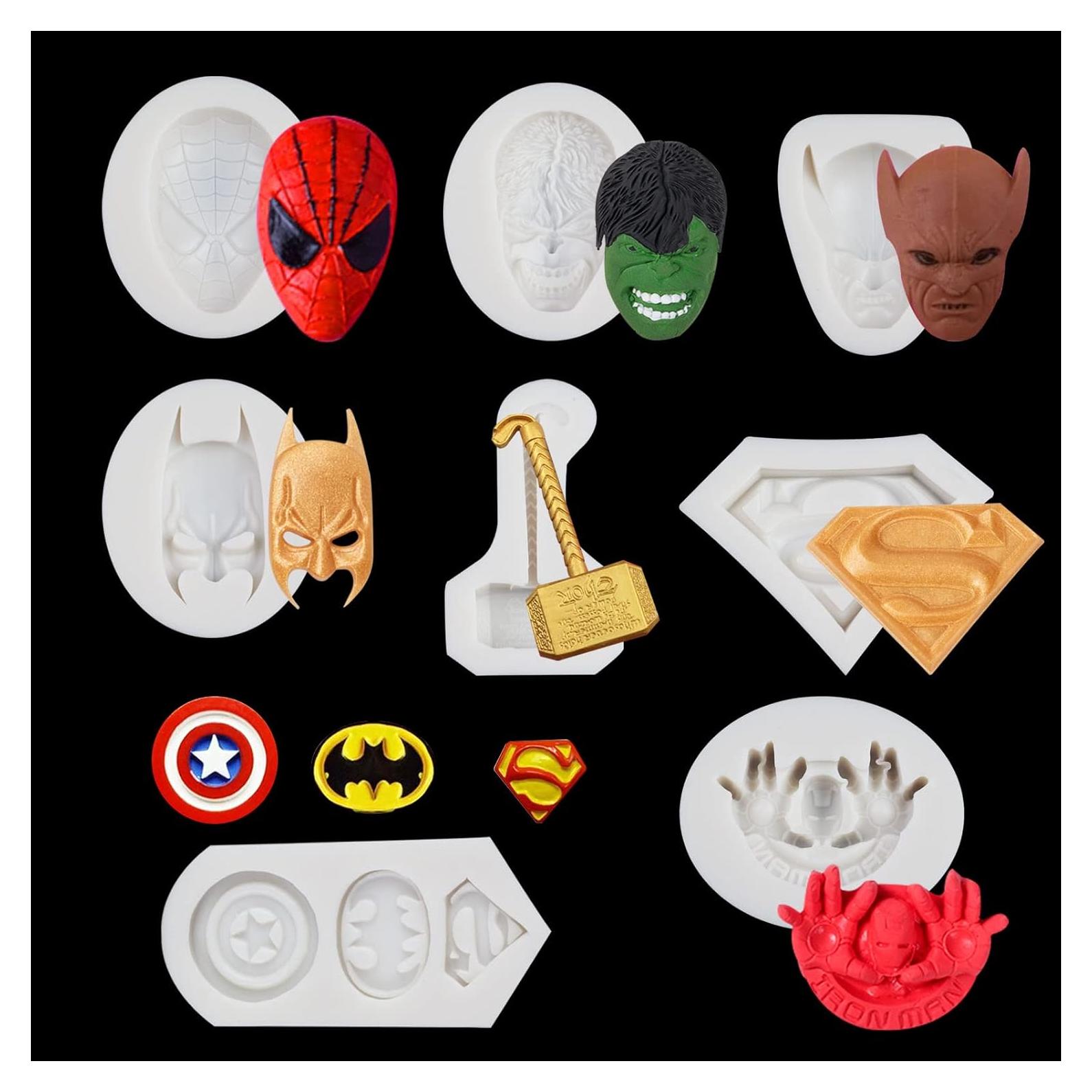 Moldes de Silicona para Pasteles Yedadone - 8 Piezas Superhéroes