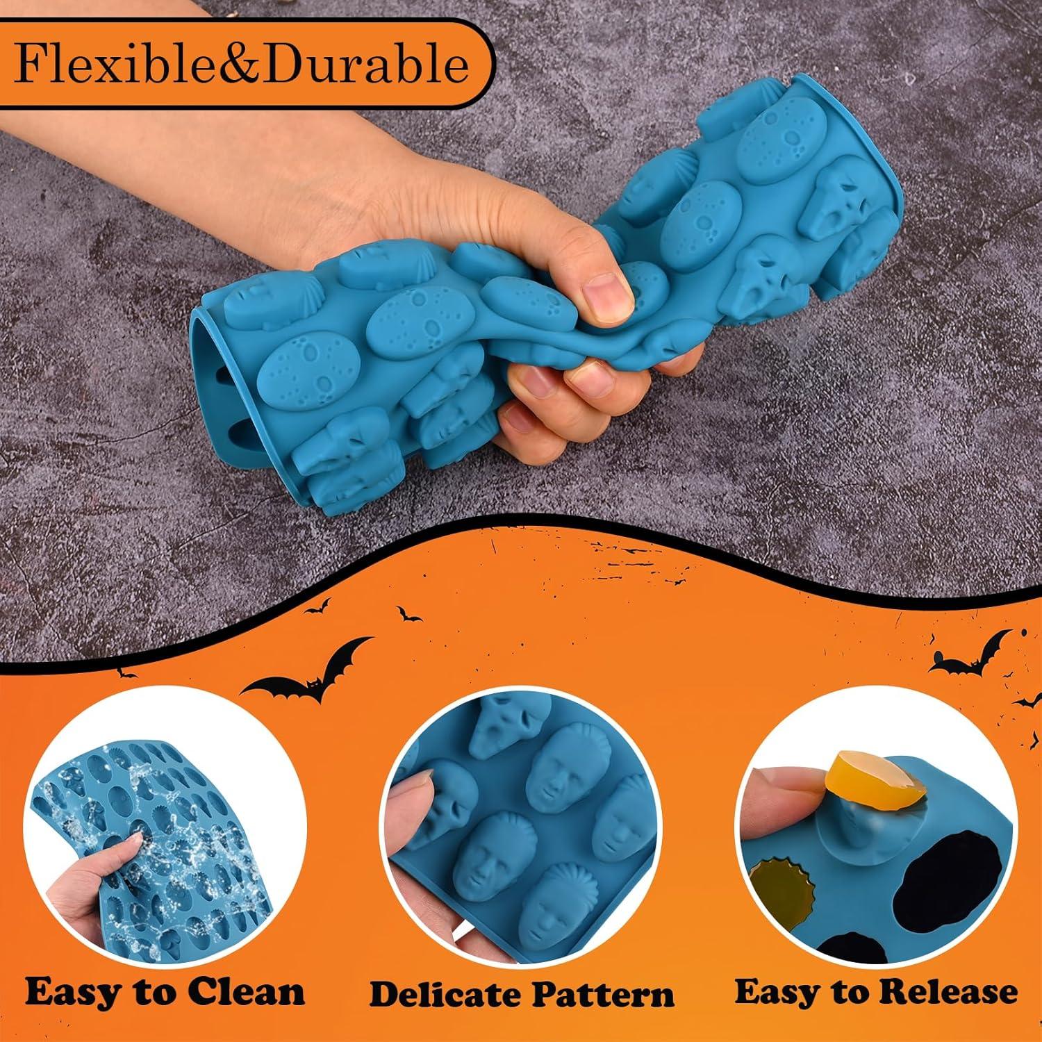 Moldes de Chocolate de Halloween Wrbin 2 Pcs Silicona 3D