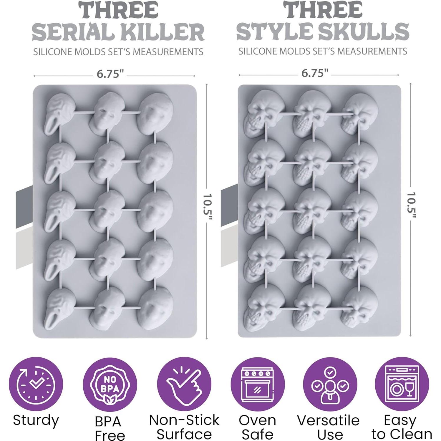 Moldes de Hielo de Silicona Shaped - Personajes de Terror 3D