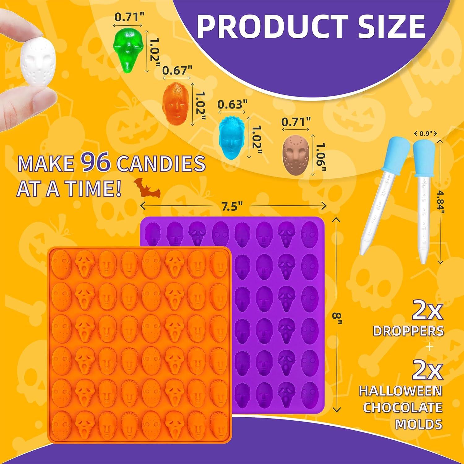 Moldes de Silicona para Chocolate Halloween KKDINDAN 2 Pcs