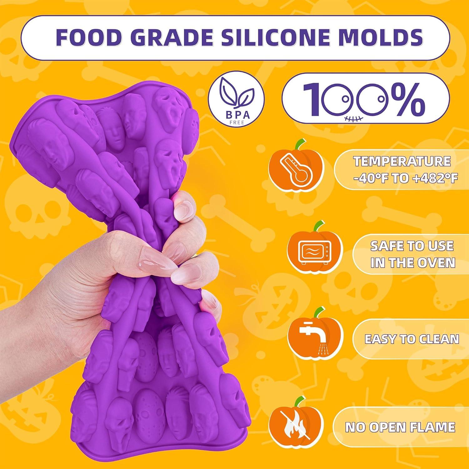 Moldes de Silicona para Chocolate Halloween KKDINDAN 2 Pcs