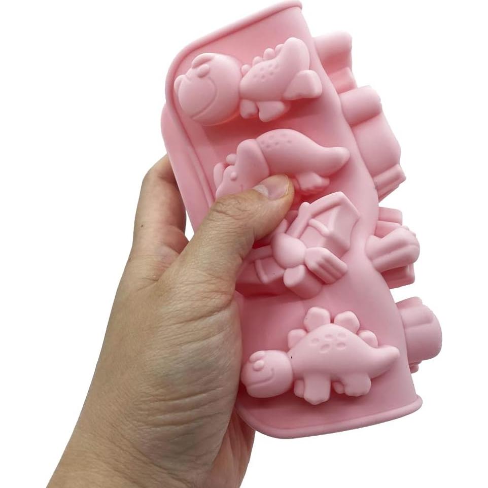 Moldes de Silicona Dinosaurio 3D BENEKIY - 2 Piezas 12 Cavidades