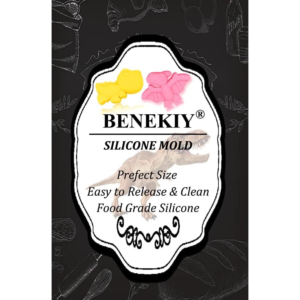 Moldes de Silicona Dinosaurio 3D BENEKIY - 2 Piezas 12 Cavidades