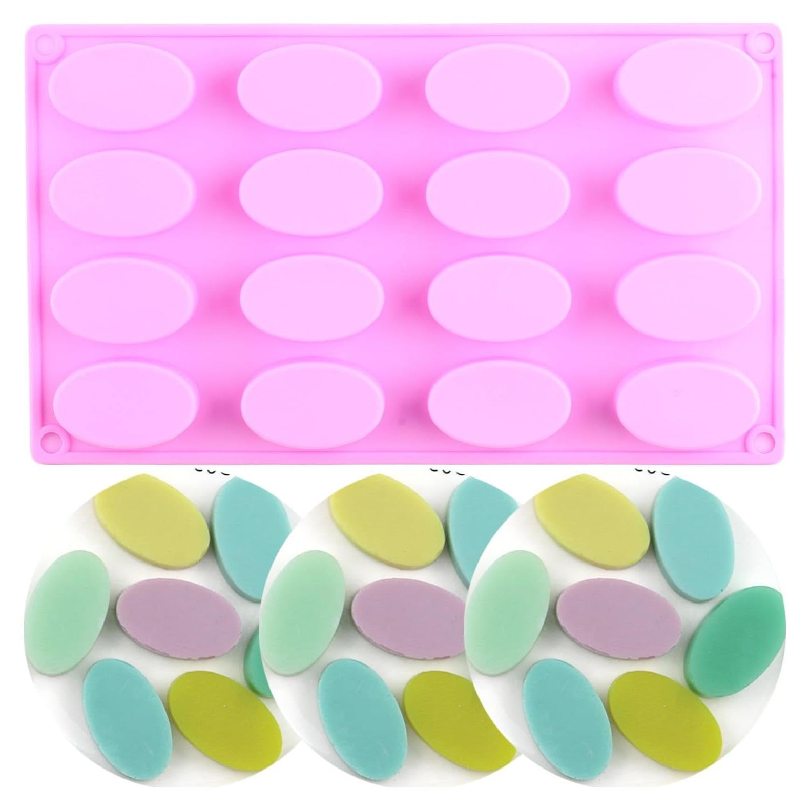 Molde de Silicona Ovalado YIMINGMOLD 16 Cavidades Rosa 29x17 cm