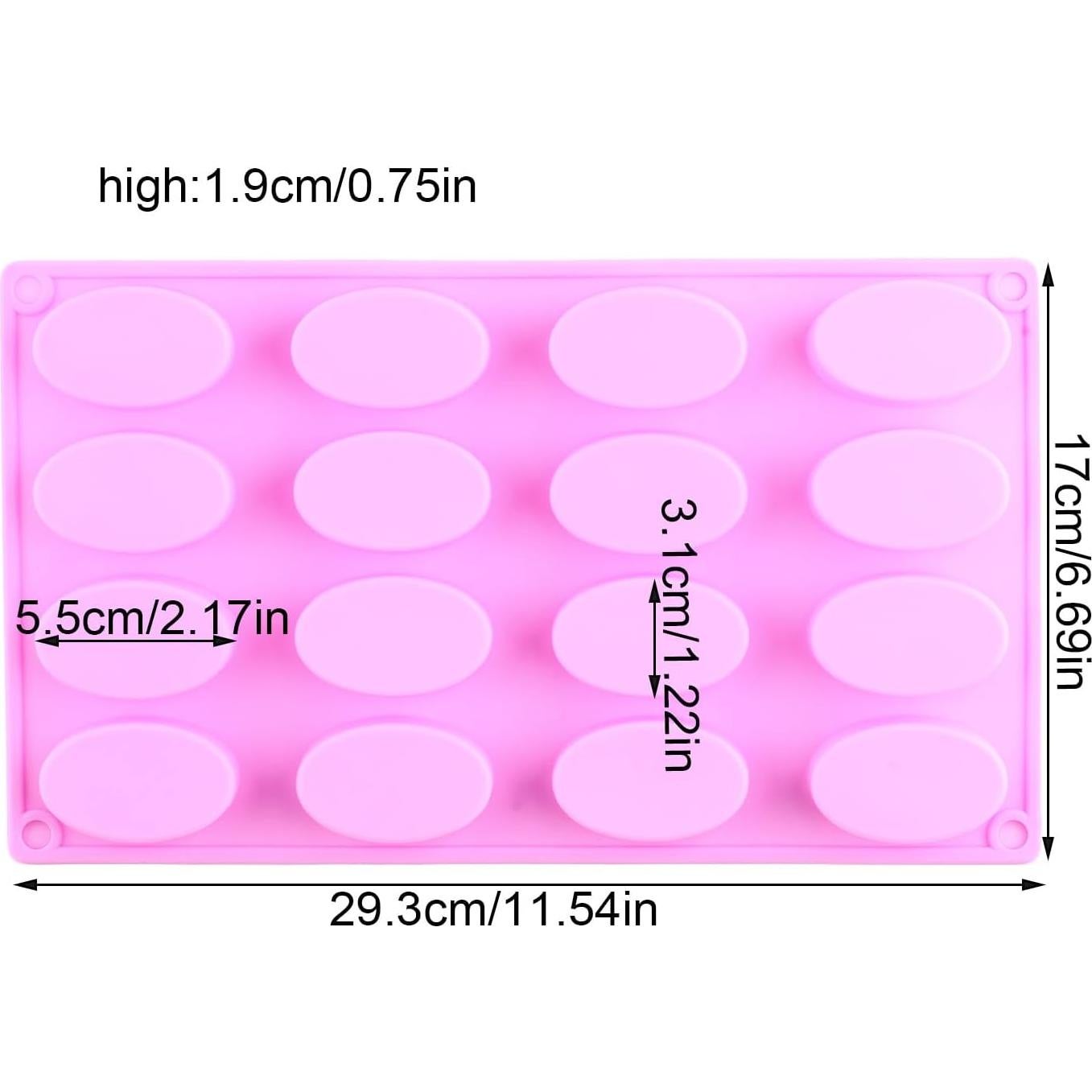Molde de Silicona Ovalado YIMINGMOLD 16 Cavidades Rosa 29x17 cm