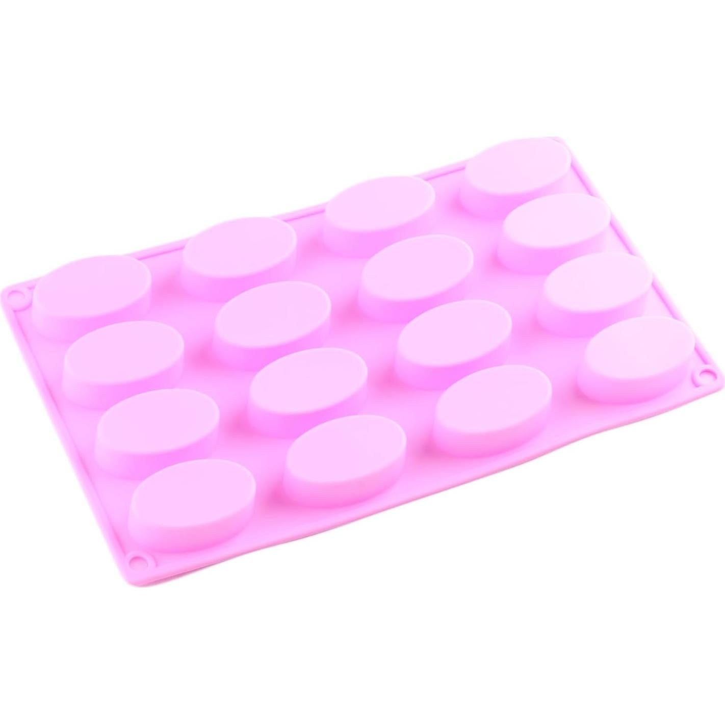 Molde de Silicona Ovalado YIMINGMOLD 16 Cavidades Rosa 29x17 cm