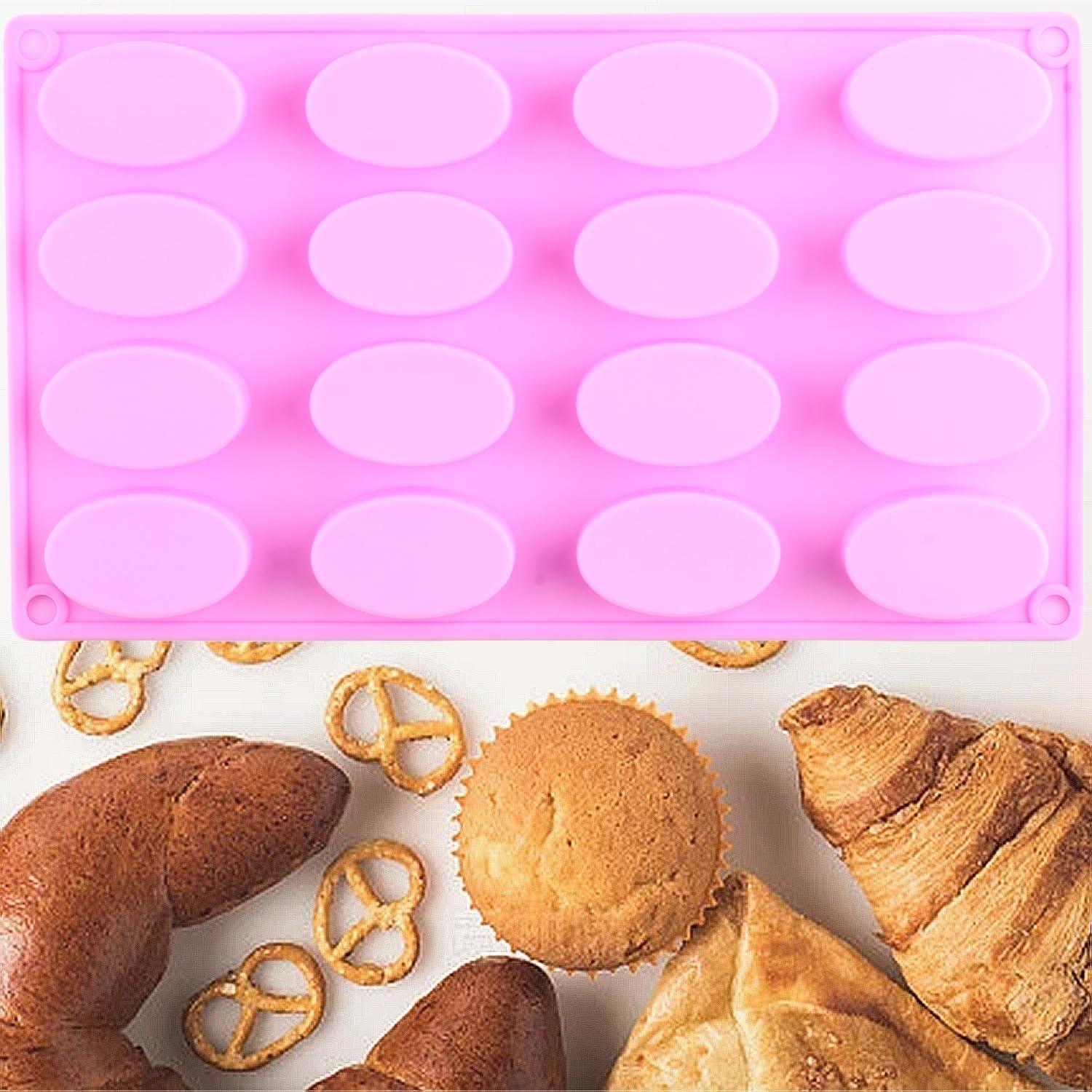 Molde de Silicona Ovalado YIMINGMOLD 16 Cavidades Rosa 29x17 cm