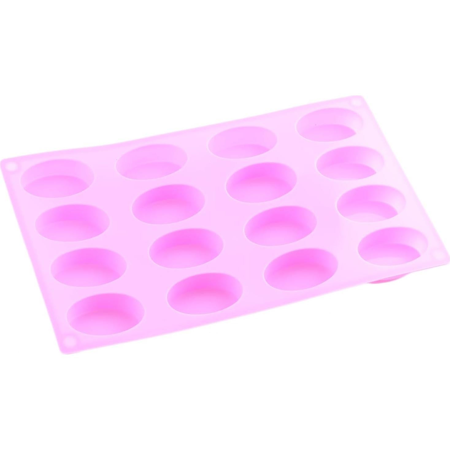 Molde de Silicona Ovalado YIMINGMOLD 16 Cavidades Rosa 29x17 cm