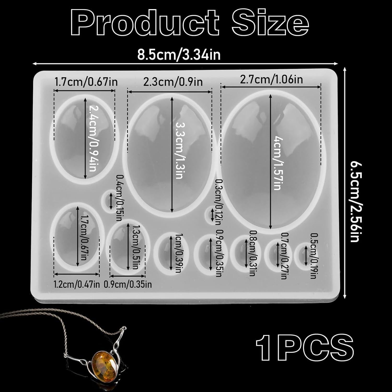 Moldes de Silicona para Joyas Trinkrittey Ovalados 8.5x6.5cm