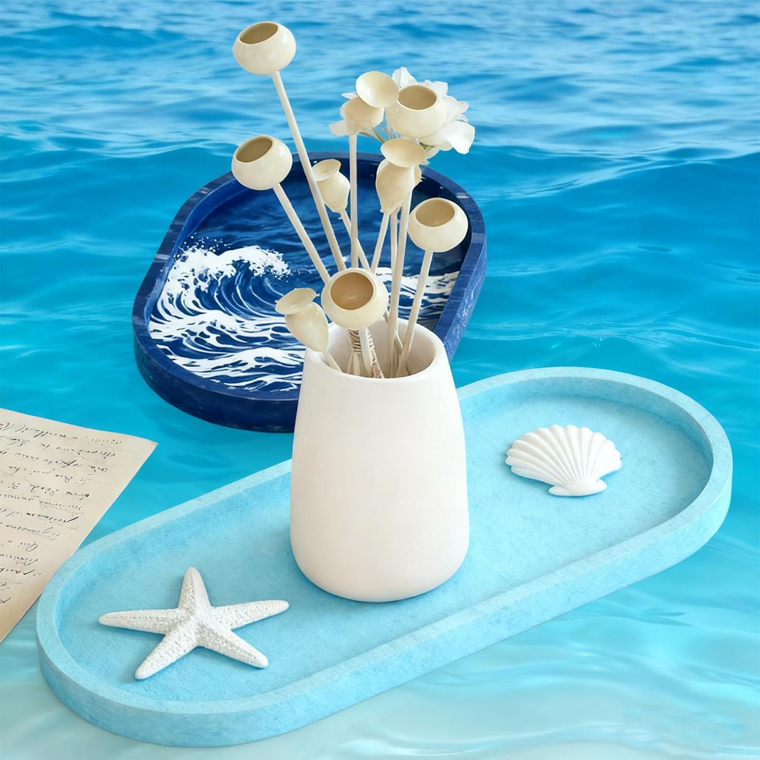 Juego de 3 Moldes de Silicona Ovalados para Resina 16.5x12 cm