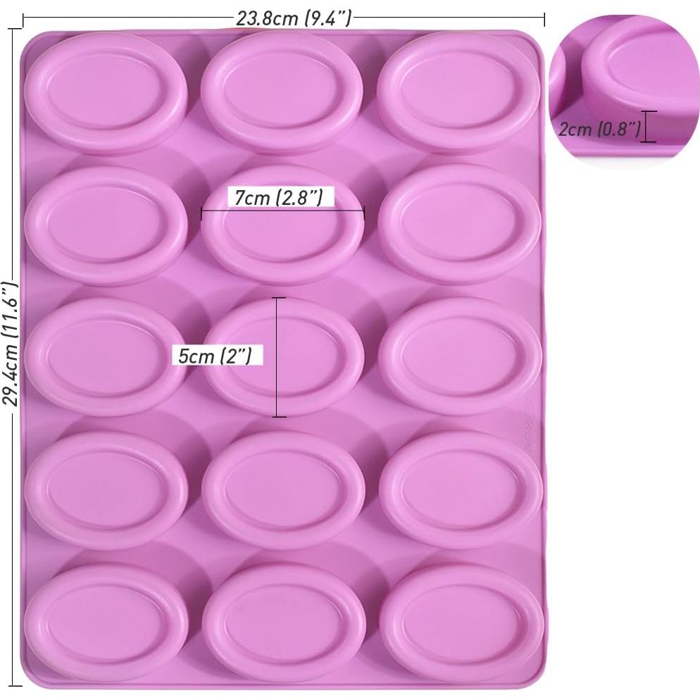 Molde Ovalado de Silicona Newk 2 Paquetes 12 Cavidades