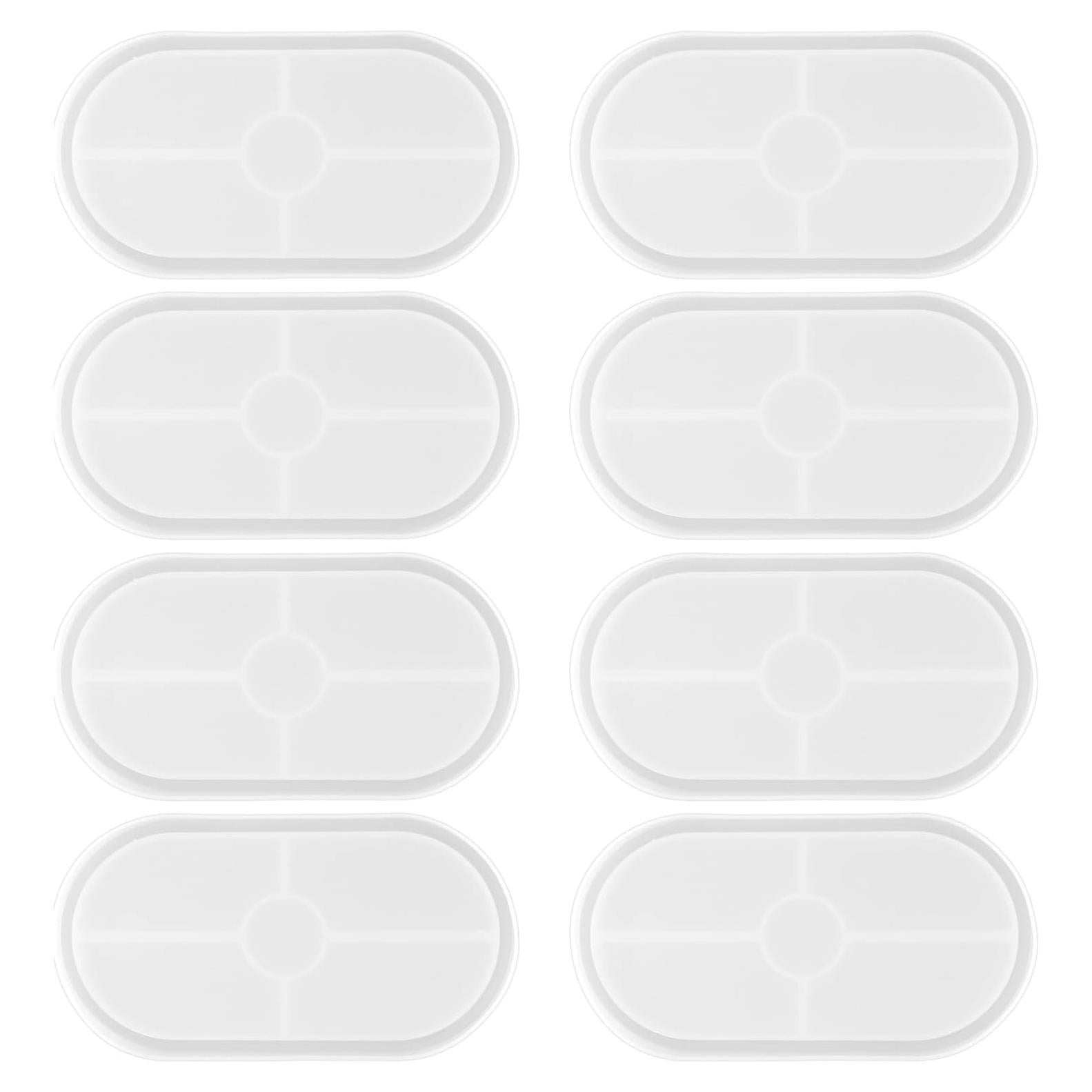 Molde de Coaster Ovalado de Silicona TAICHEUT - 8 Piezas 17.8x9.4 cm