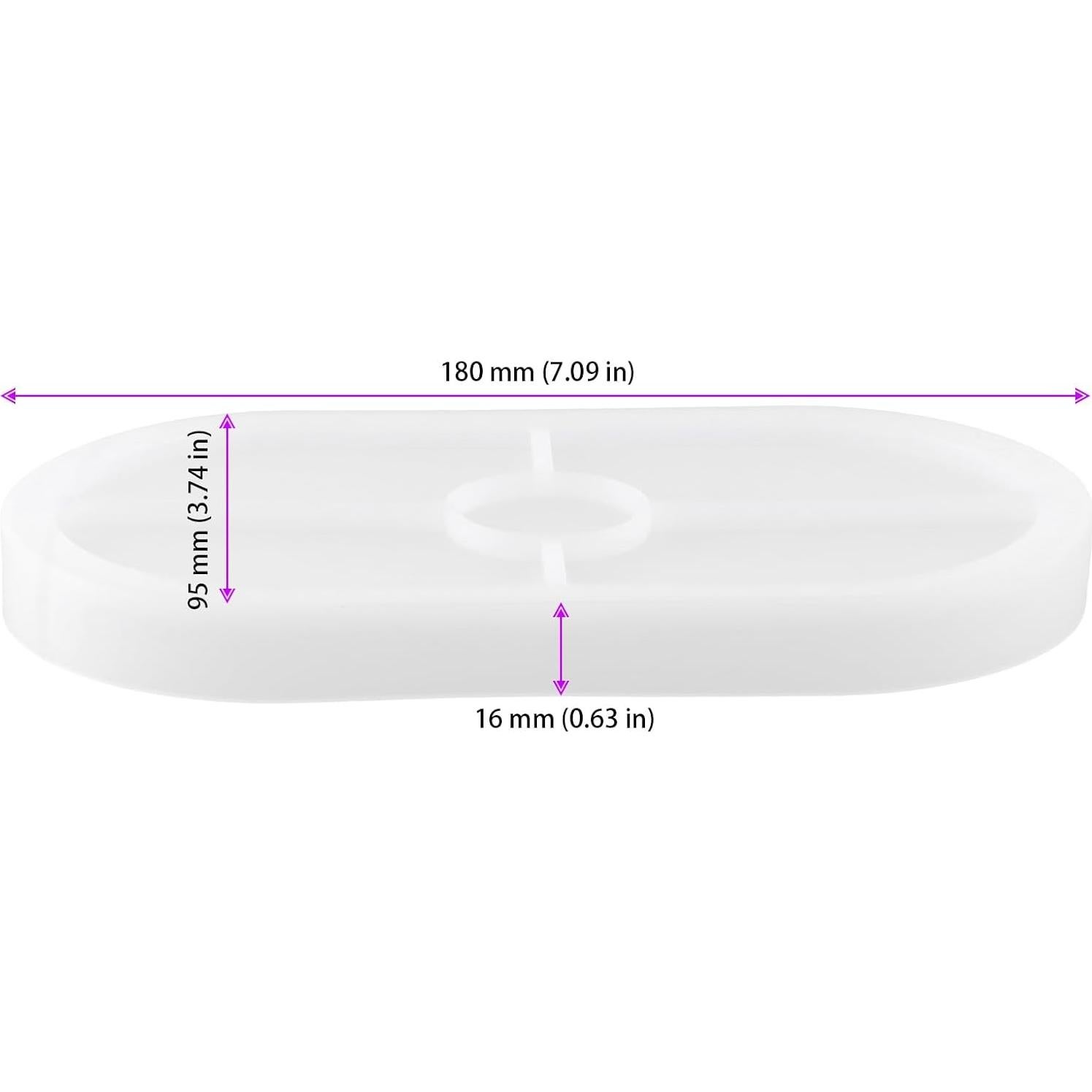Molde de Coaster Ovalado de Silicona TAICHEUT - 8 Piezas 17.8x9.4 cm