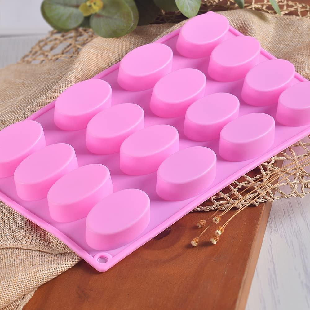 Moldes de Jabón Ovalados de Silicona Newk - 2 Paquetes de 16 Cavidades