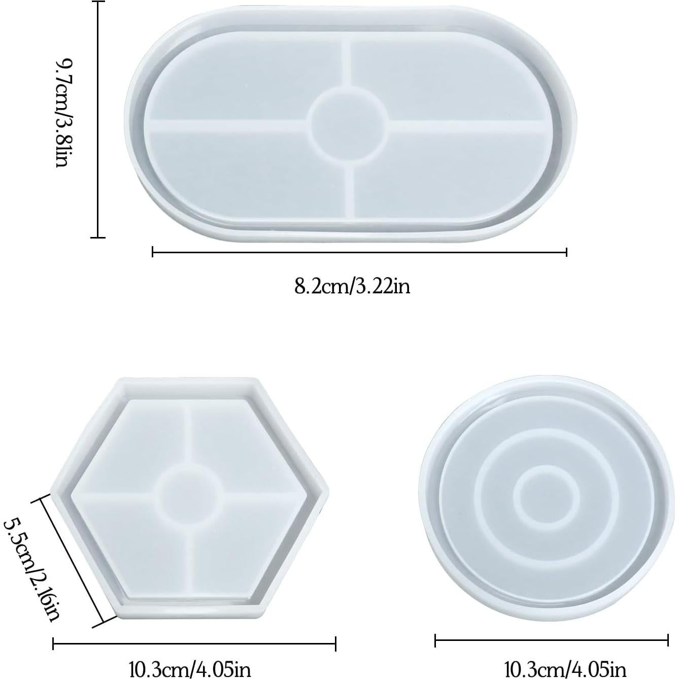 Juego de Moldes de Silicona Gabrella para Posavasos 3 Pcs