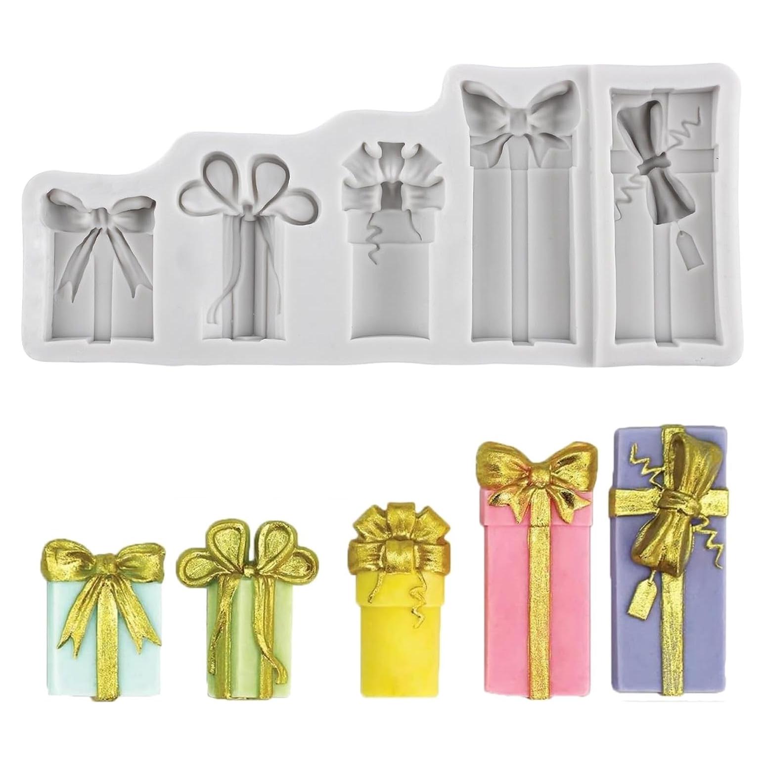 Molde de Silicona para Fondant de Navidad MINFEIDMS - Caja de Regalo