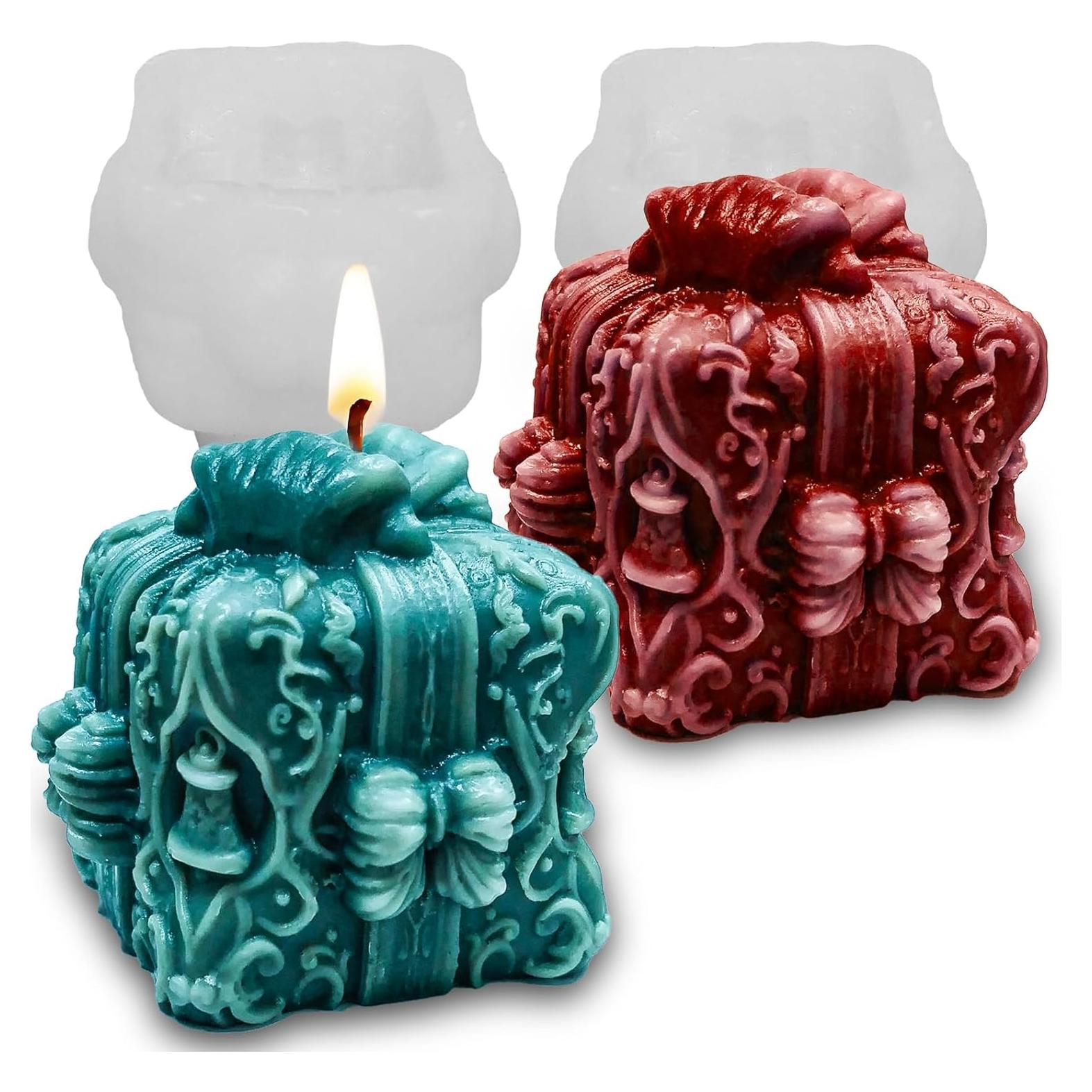 Moldes de Silicona Wehous 2PCS para Vela y Jabón Navidad