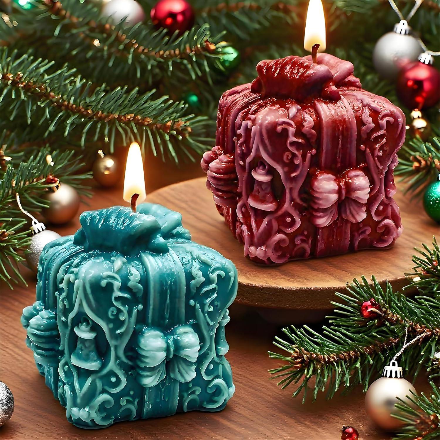 Moldes de Silicona Wehous 2PCS para Vela y Jabón Navidad