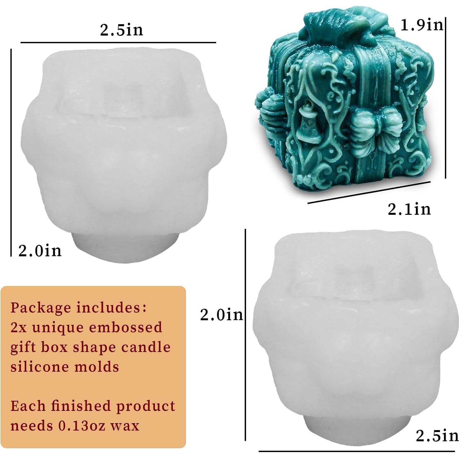 Moldes de Silicona Wehous 2PCS para Vela y Jabón Navidad