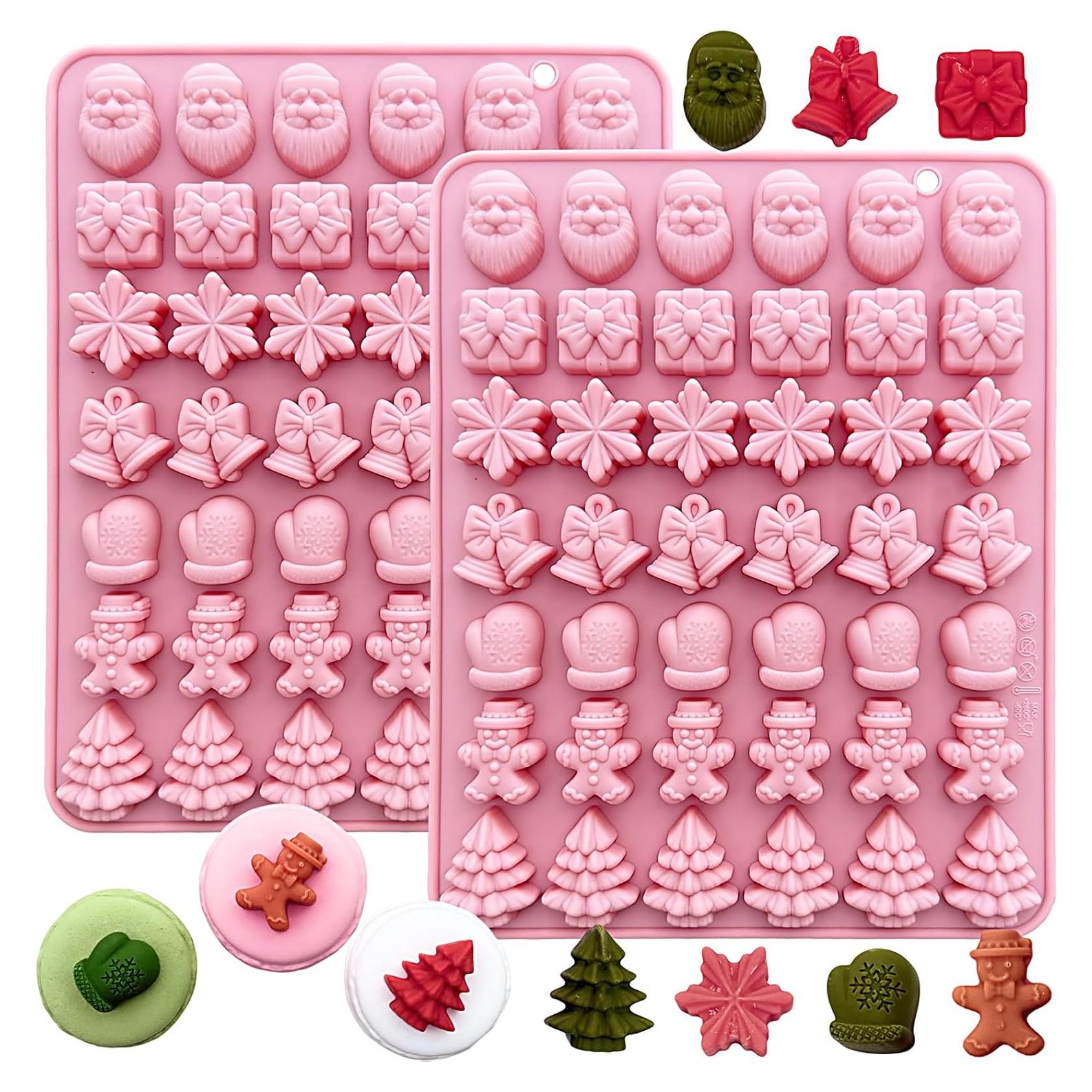 Molde de Chocolate Navideño ZINDIACINE 2 Piezas Silicona 7 Formas