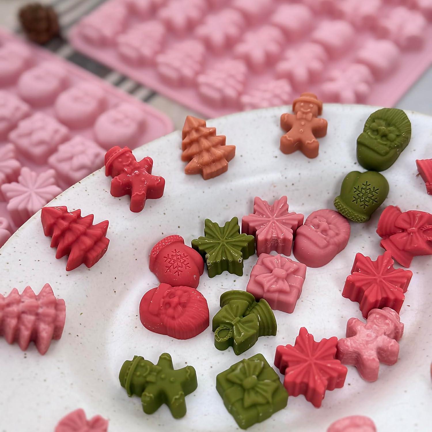 Molde de Chocolate Navideño ZINDIACINE 2 Piezas Silicona 7 Formas