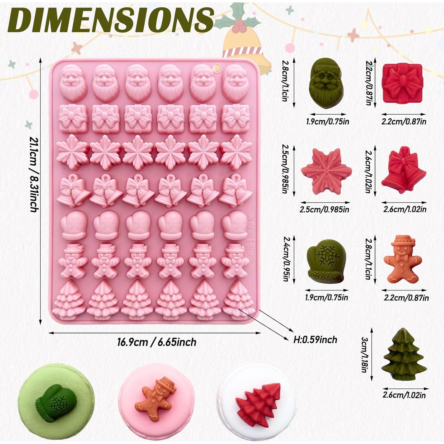 Molde de Chocolate Navideño ZINDIACINE 2 Piezas Silicona 7 Formas