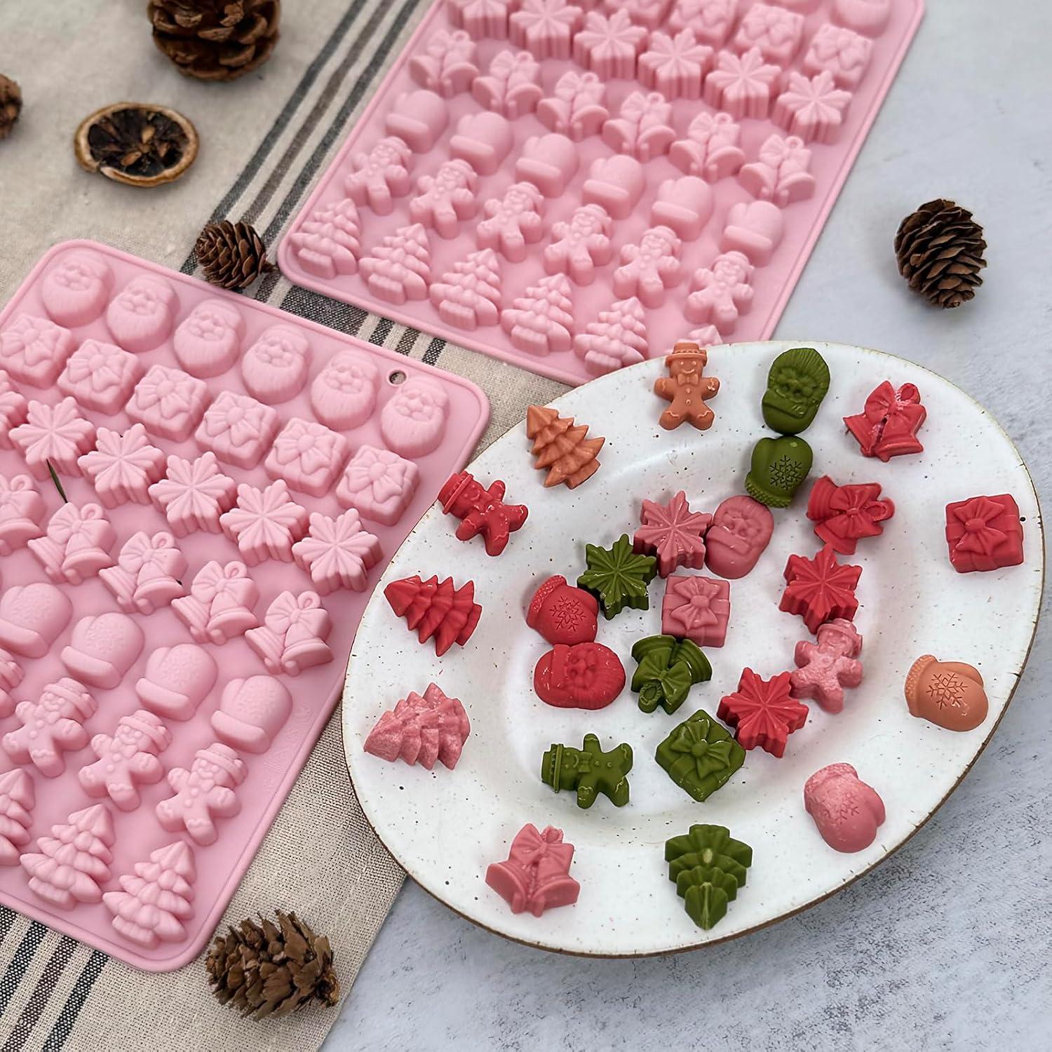 Molde de Chocolate Navideño ZINDIACINE 2 Piezas Silicona 7 Formas