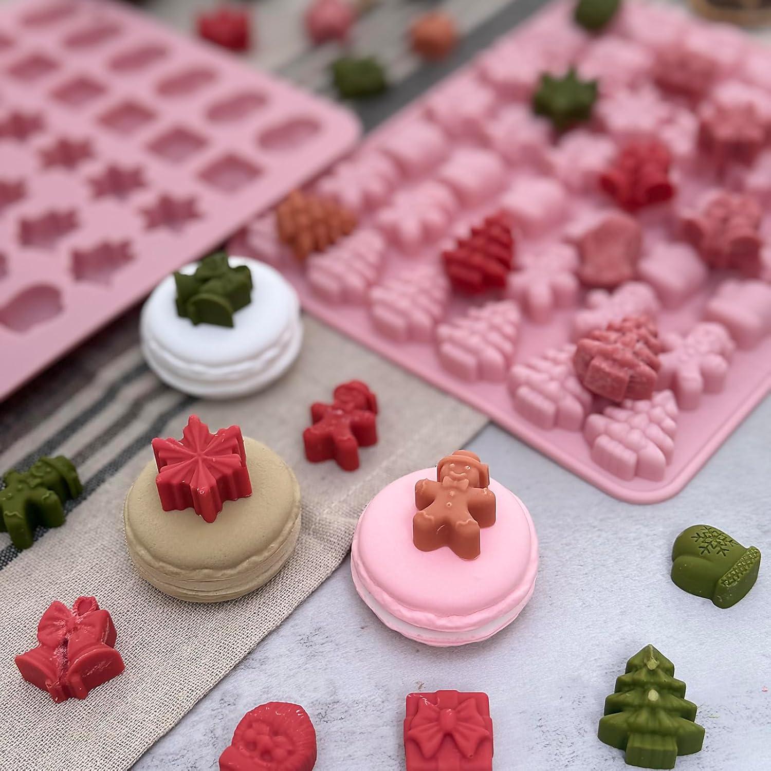 Molde de Chocolate Navideño ZINDIACINE 2 Piezas Silicona 7 Formas