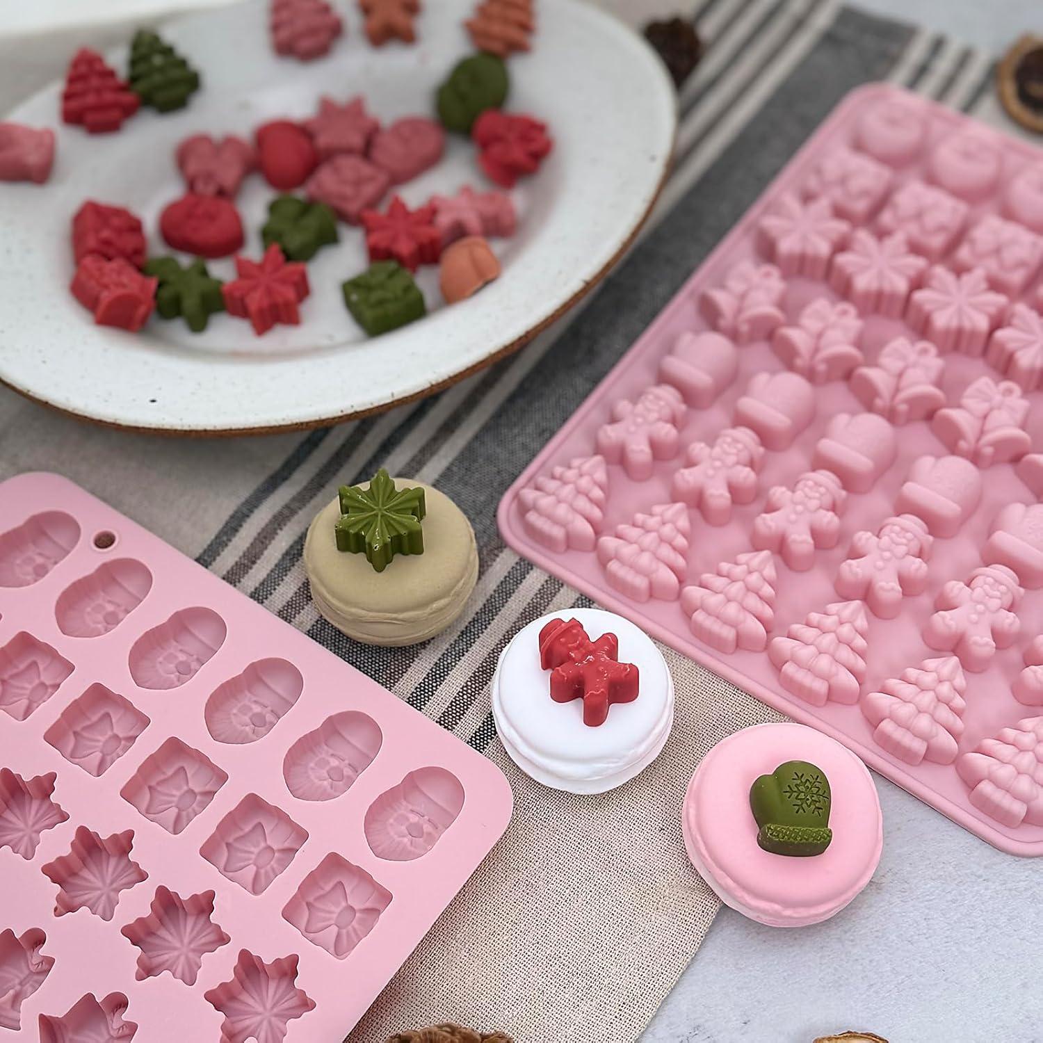 Molde de Chocolate Navideño ZINDIACINE 2 Piezas Silicona 7 Formas