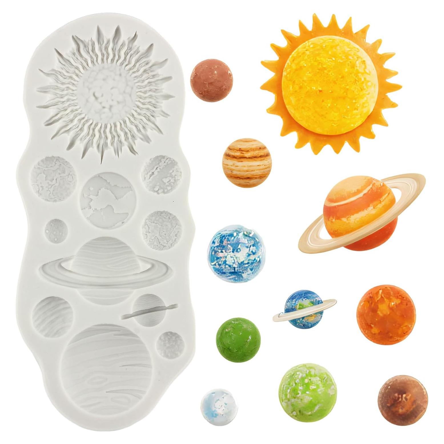 Molde de Silicona de Planetas YANQINMS para Pasteles 8.06x7.29cm