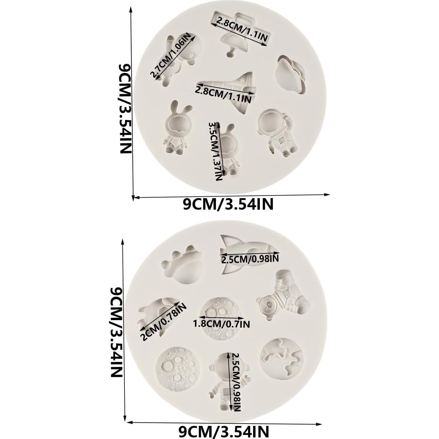 Moldes de Silicona para Fondant Espacial FCKEMLDS Set de 2