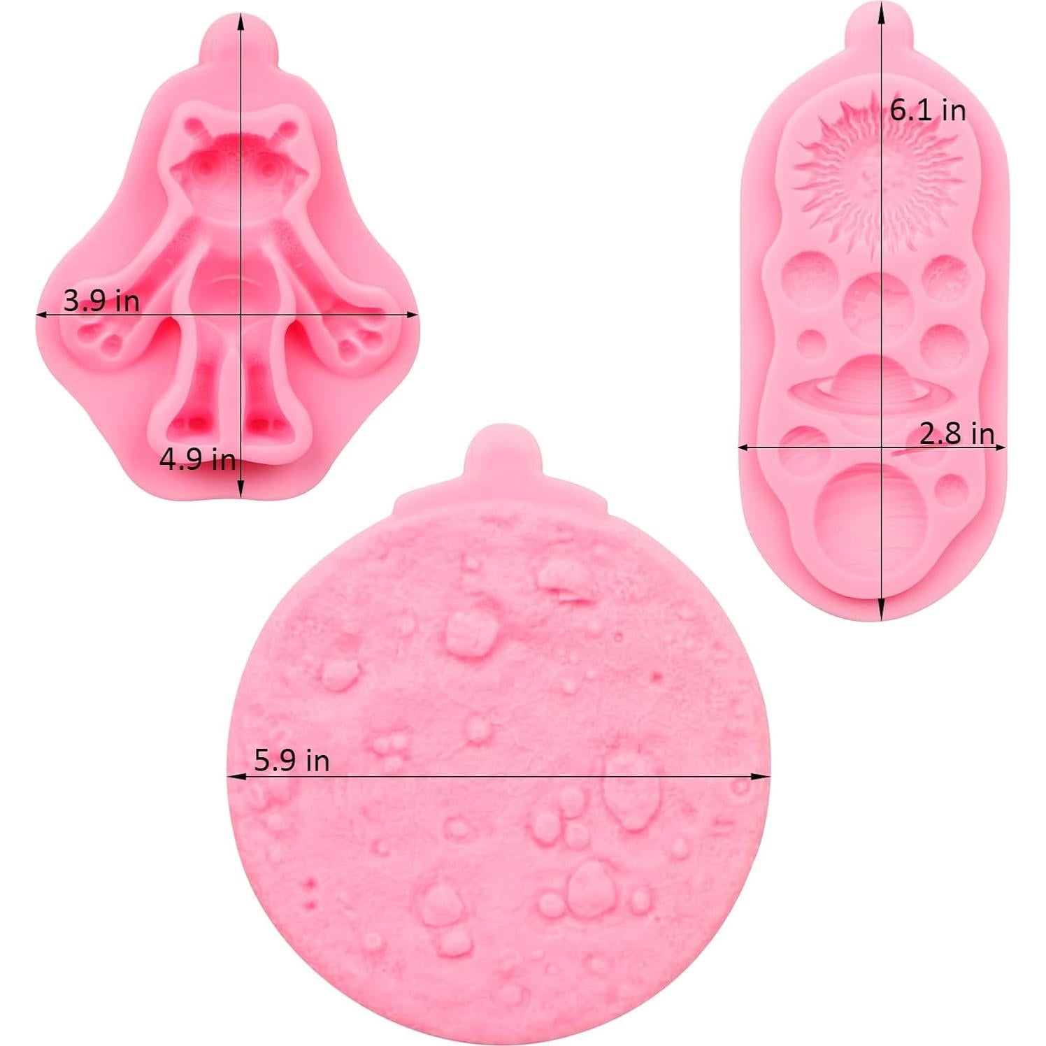 Molde de Fondant Espacial Xcake Lcook - 3 Piezas de Silicona